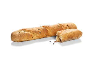 Kovászos bagett olajbogyóval és szárított paradicsommal